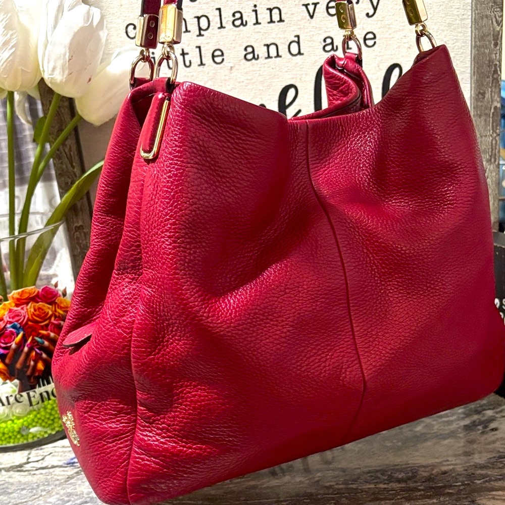 Coach Red Leather Shoulder Bag